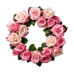 Rose wreath in transparent background