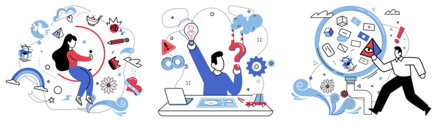 Brainstorming session vector illustration. A brainstorming session is forge where ideas are molded into steel project development Breakthroughs are stars shining in night sky successful brainstorming