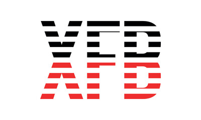 XFB three initial letter iconic line negative space minimal logo design vector template. monogram, abstract, wordmark, business, typography, minimalist, brand, company, flat, modern, unique, simple