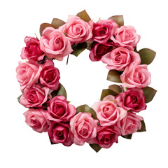 Rose wreath in transparent background