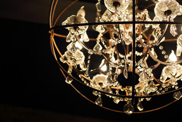 Fototapeta na wymiar chandelier in the dark