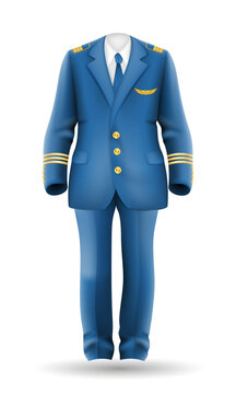 pilot uniform suit work clothes vector illustration