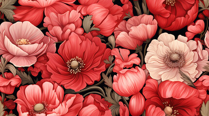 seamless pattern with flowers - Seamless tile. Endless and repeat print.
