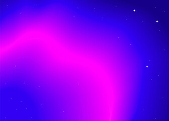 Futuristic abstract background. Neon backdrop, blur, northern lights. Bright, acidic cosmic colors. Vector Illustration