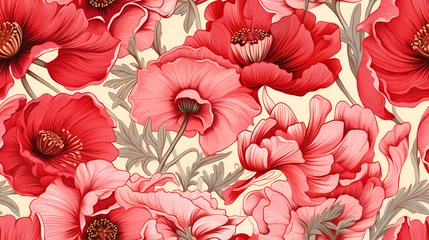 Türaufkleber seamless pattern with flowers - Seamless tile. Endless and repeat print. © Lisanne