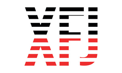 XFJ three initial letter iconic line negative space minimal logo design vector template. monogram, abstract, wordmark, business, typography, minimalist, brand, company, flat, modern, unique, simple