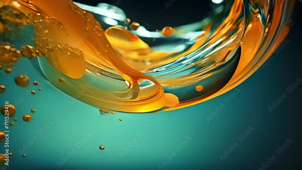 Poster a single drop of mocktail splashing and rippling in slow motion creating mesmerizing patterns and sh