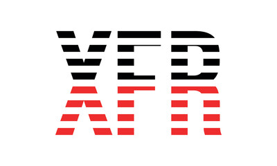 XFR three initial letter iconic line negative space minimal logo design vector template. monogram, abstract, wordmark, business, typography, minimalist, brand, company, flat, modern, unique, simple