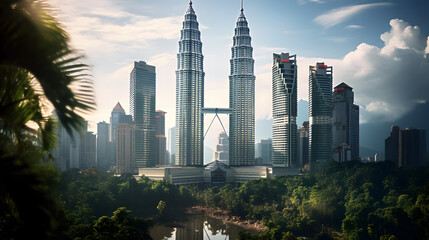 Obraz premium Petronas Towers, landmark background