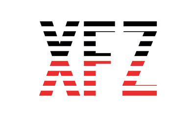XFZ three initial letter iconic line negative space minimal logo design vector template. monogram, abstract, wordmark, business, typography, minimalist, brand, company, flat, modern, unique, simple
