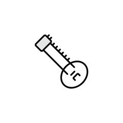 Sitar icon design with white background stock illustration