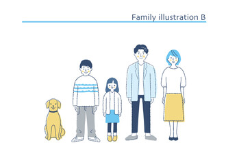 笑顔の家族　全身　B