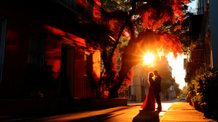 Tango Magic at Sunset: Witness an Argentine Couple Capturing the Essence of Romance and Tradition,...
