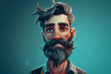 Human portrait game background style 3d stylish illustration