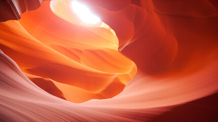 close-up antelope canyon Arizona, as sunlight dances on the textured sandstone walls
