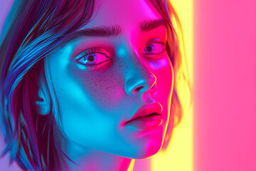 Obraz premium Human portrait game background style 3d stylish illustration