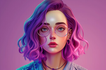 Human portrait game background style 3d stylish illustration