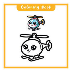 Obraz premium Helicopter coloring book design