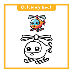 Helicopter coloring book design