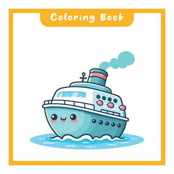 Cruise ship design coloring book