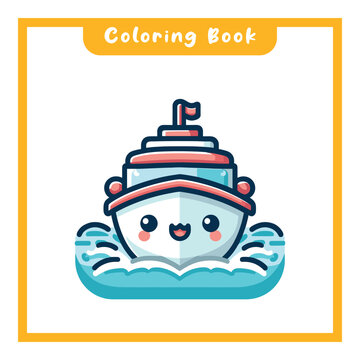 Cruise ship design coloring book