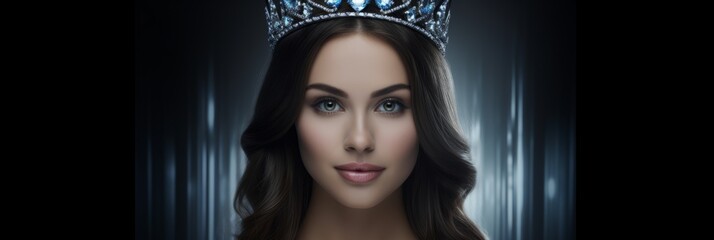 A beautiful girl wearing the crown of a winning beauty queen