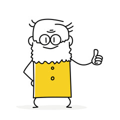 Grandfather with thumb up.