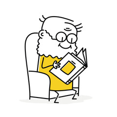 Grandfather reading