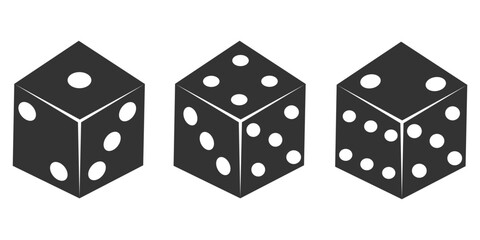 Die cube icon. Risk gambling set symbol vector ilustration.