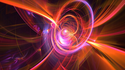 Obraz premium Nature And Technology Light Wave Twisting Spiral Abstract Art, Copy paste area for texture