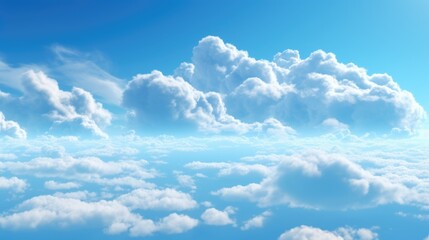 Naklejka na ściany i meble White Cloud background on blue sky beautiful view 