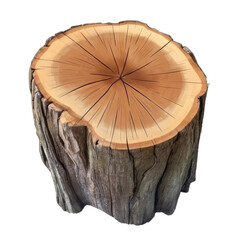 ash tree stump isolated on a white