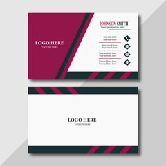 Modern dark pink business card template or visiting card. white and dark pink background. Stylish Corporate identity card. Pink business card template design. 