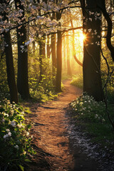 Expertly Composed Woodland Path, spring art
