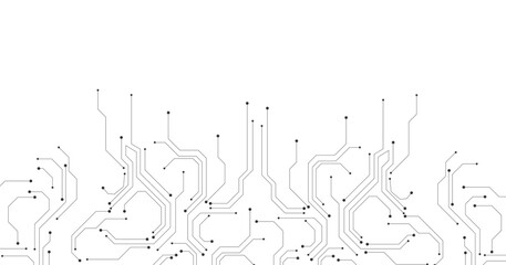 Technology circuit diagram on white background.High tech circuit board connection system.Vector abstract technology on white background.