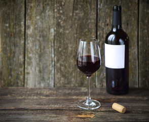 wine bottle and glass