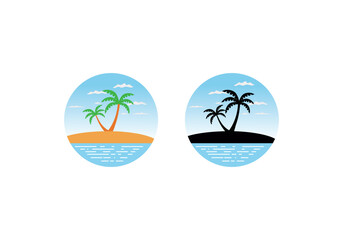 Fototapeta na wymiar animated islands vector icon logo illustration white background
