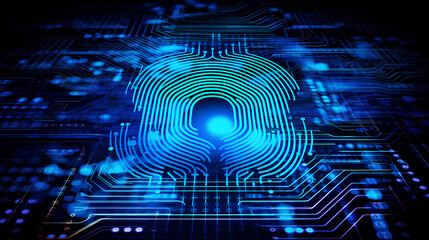 Fingerprint scanning, biometric authentication, cybersecurity and fingerprint password.