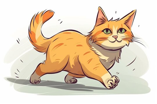 adorable comic speedy cat. Generative AI