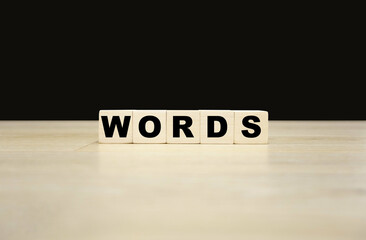 Words word written on wooden blocks. Words text for your desing, concept.