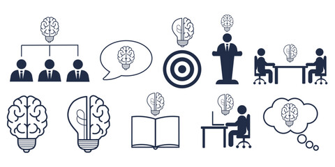 Brain idea creativity icon. Creativity symbol design with brain vecto background ilustration. 