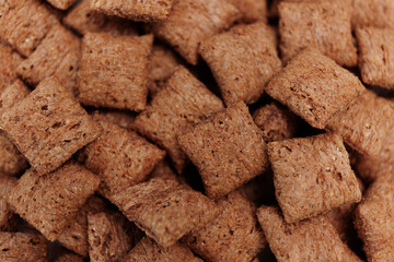 Breakfast concept - Chocolate or vanilla pillows background texture