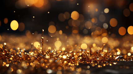 golden christmas tree lights