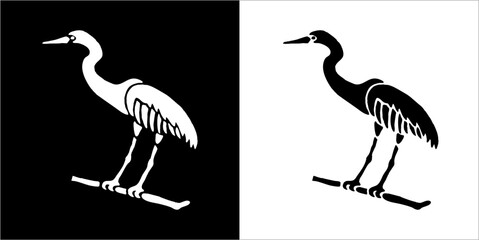 Illustration vector graphics of stork icon - obrazy, fototapety, plakaty