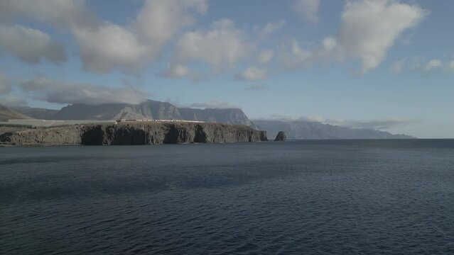 Impressive cliffs of the North Sea of Gran Canaria, recording the Canary Islands with Drone in 4K 