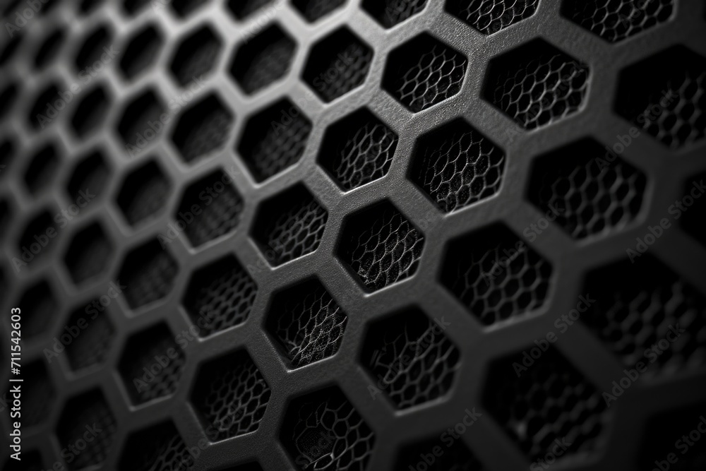 Poster a detailed view of a metal surface with various holes. this image can be used to represent industria