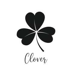 Black silhouette of clover leave.