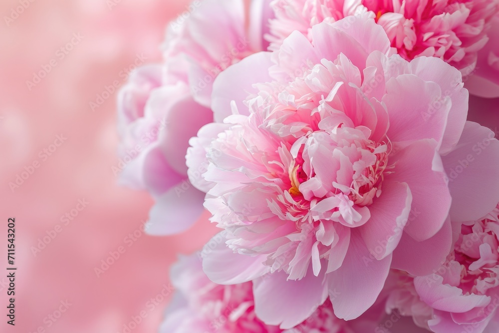Poster A close-up view of a bunch of pink flowers. Perfect for adding a touch of color and beauty to any project