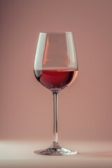 A glass of red wine sitting on a table. Perfect for wine enthusiasts or restaurant promotions