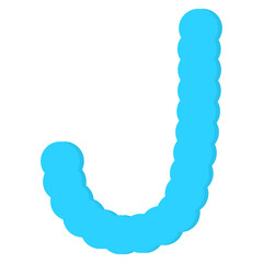 Blue letter j